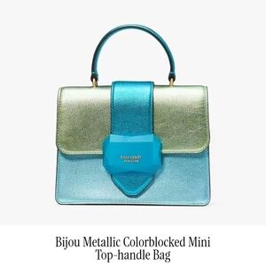 KATE SPADE Bijou Metallic Colorblocked Mini Top-handle Crossbody Bag